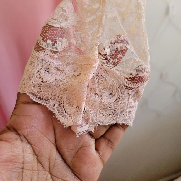 70s Formal Maxi Length Gown / Lace Details / Size XS - Picture 10 of 11